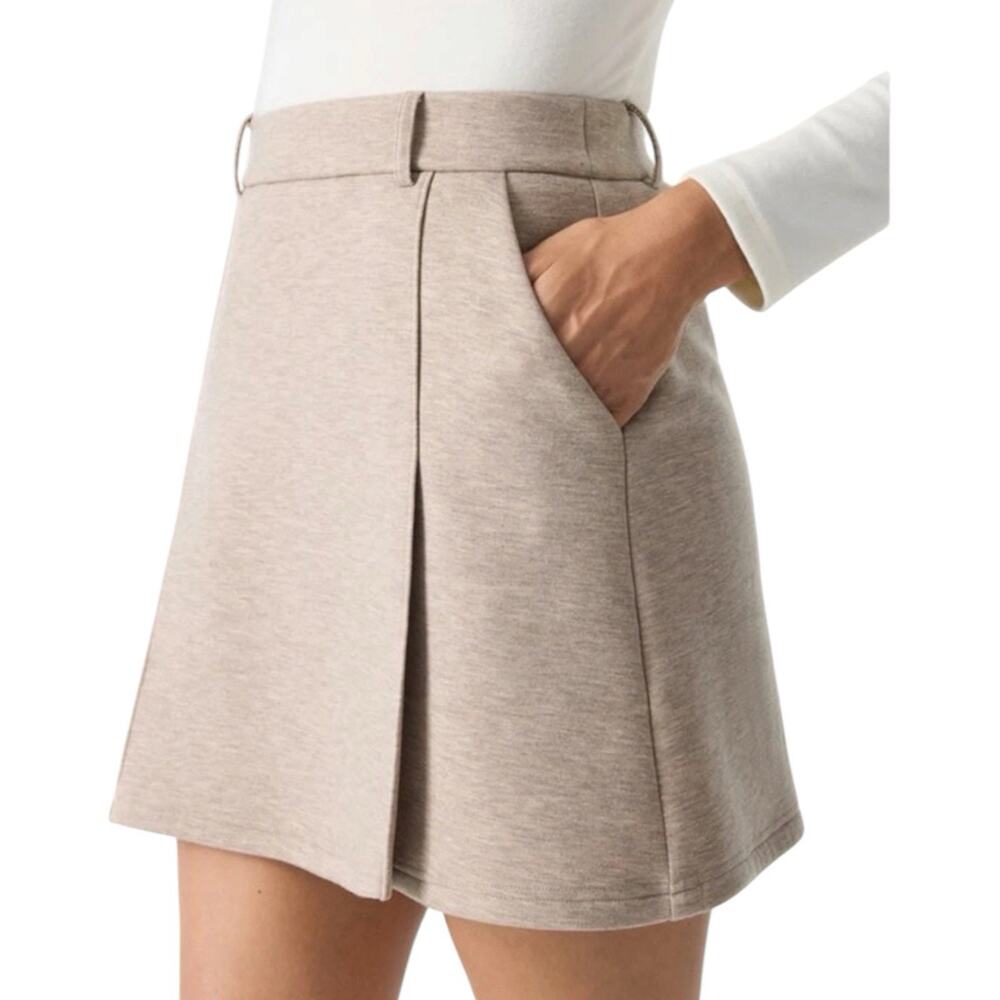 NWT OGL FuzzLuxe Pull On Pleated Skort Women’s Size Small Morganite Beige